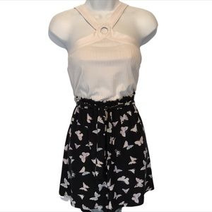 Ultra Flirt Butterfly Shorts Romper NWT